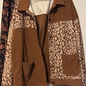 Brown Leopard Print Women's Jacket